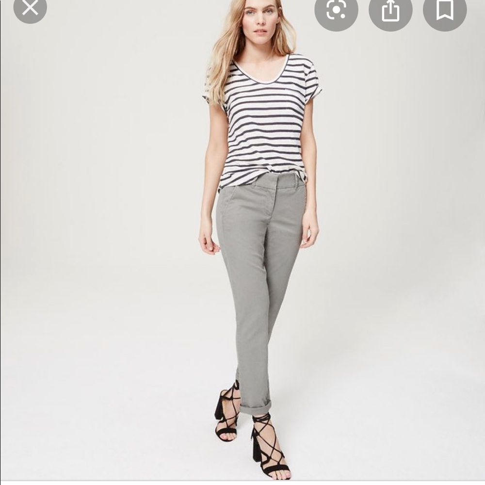 Gray Skinny Cropped Chinos In Marisa Fit